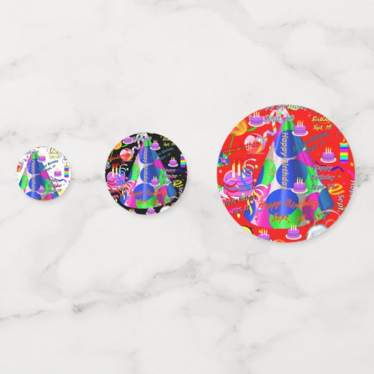 Table Confetti Septembre, 19 Anniversaire (Devant)