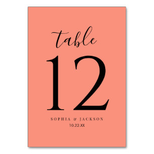Table Coral Pop Moderne Minimaliste Mariage Numéro de ta