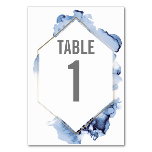 Table Couleur d'eau bleue Mariage Gold Frame Numéro de t (Par défaut)
