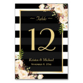 Table Couleur d'ivoire Mariage floral Numéro de tableau (Dos)