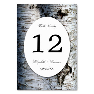 Table Country Rustic Birch Tree Mariage Numéro de tablea