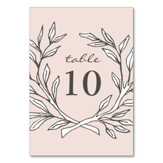 Table Couronne rustique rose réception de mariage numéro (Dos)