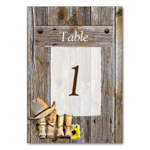 Table Cowboy Boots and Sunflower Numéro de tableau Maria