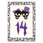 Table Crânes amusants Halloween violet mariage numéro de (Dos)