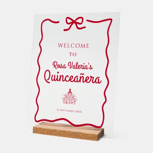 Table d'accueil Red Quinceañera (Angle)