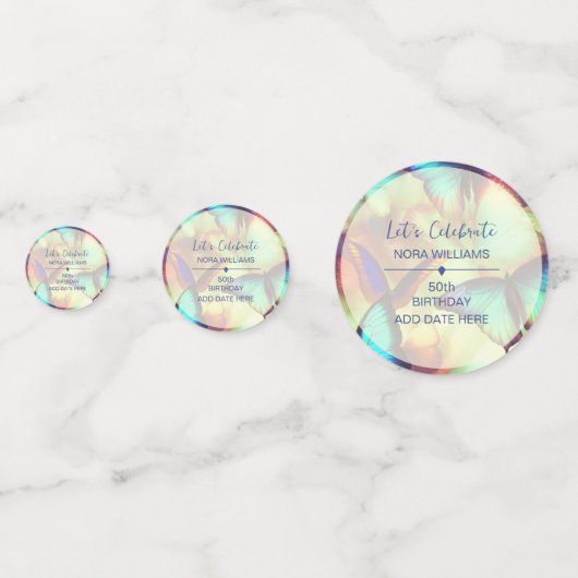 Table d'anniversaire papillon Confetti (Devant)