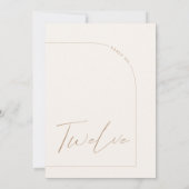 Table d'arche neutre moderne Douze Numéro de table (Dos)