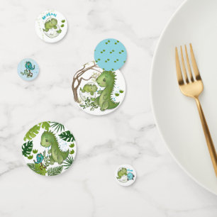 Table de Baby shower Dino d'éclosion Confetti