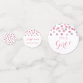 Table de Baby shower rose et argent Confetti (Devant)