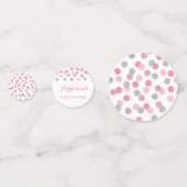Table de Baby shower rose et argent Confetti (Derrière)