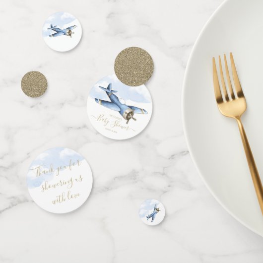 Table de Baby shower vintage d'avion Confetti (Groupe)