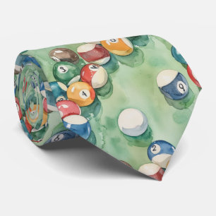Table de billard à l'aquarelle Col cravate coloré