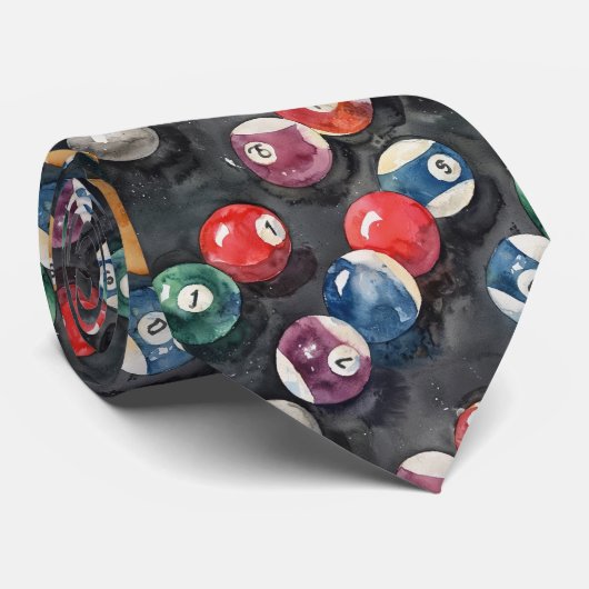 Table de billard à l'aquarelle Cravate colorée (Roulé)