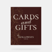 Table de cadeaux de mariage floral marron rustique (Recto)