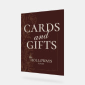 Table de cadeaux de mariage floral marron rustique (Angle)