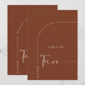 Table de calligraphie | Cartes de table de mariage (Devant / Derrière)