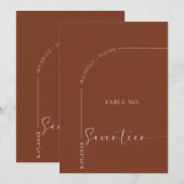 Table de calligraphie | Cartes de table de mariage (Devant / Derrière)