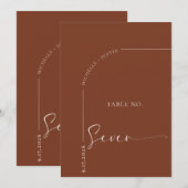 Table de calligraphie | Cartes de table de mariage (Devant / Derrière)