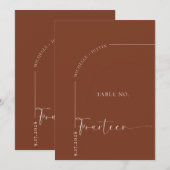 Table de calligraphie | Cartes de table de mariage (Devant / Derrière)