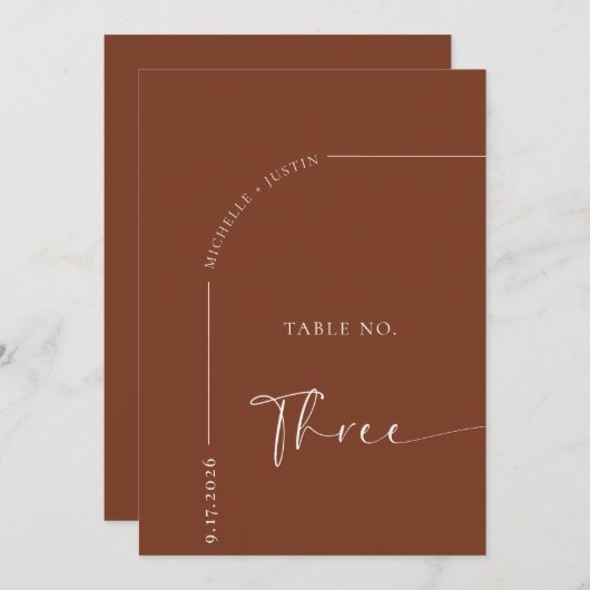 Table de calligraphie | Cartes de table de mariage (Devant / Derrière)