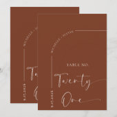 Table de calligraphie | Cartes de table de mariage (Devant / Derrière)