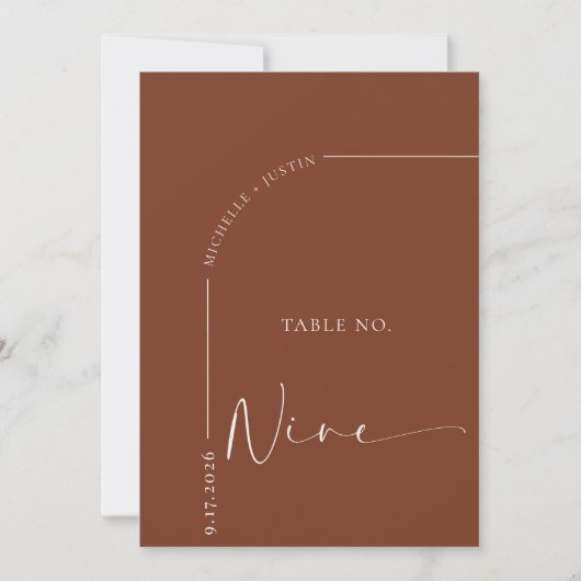 Table de calligraphie | Cartes de table de mariage (Devant)