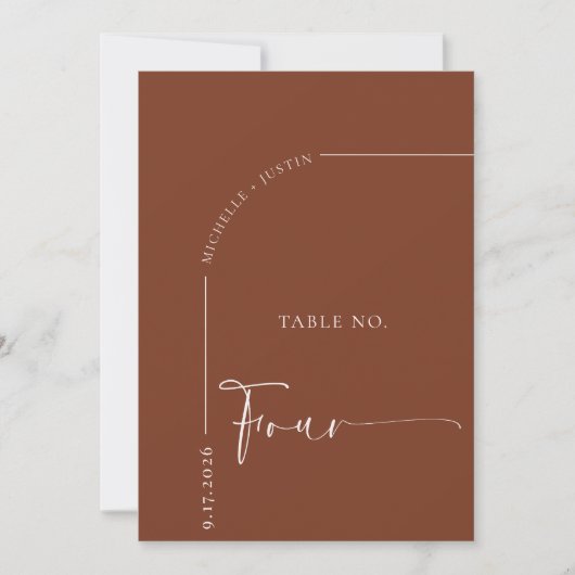 Table de calligraphie | Cartes de table de mariage (Devant)