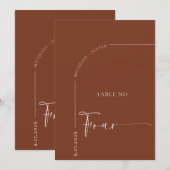Table de calligraphie | Cartes de table de mariage (Devant / Derrière)