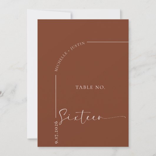 Table de calligraphie | Cartes de table de mariage (Devant)