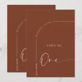 Table de calligraphie | Cartes de table de mariage (Devant / Derrière)