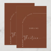 Table de calligraphie | Cartes de table de mariage (Devant / Derrière)