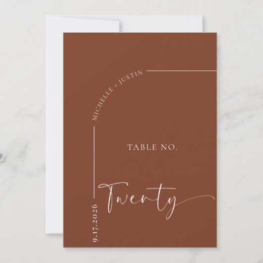 Table de calligraphie | Cartes de table de mariage (Devant)