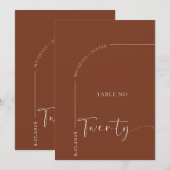 Table de calligraphie | Cartes de table de mariage (Devant / Derrière)