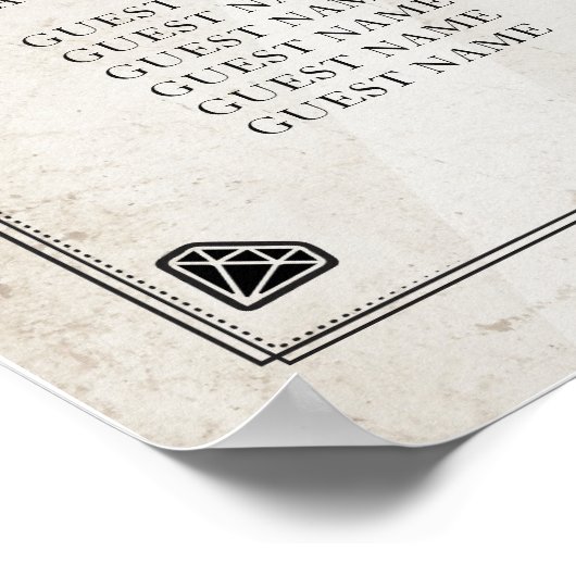 Table de crâne de sucre Mariage Halloween Poster S (Coin)