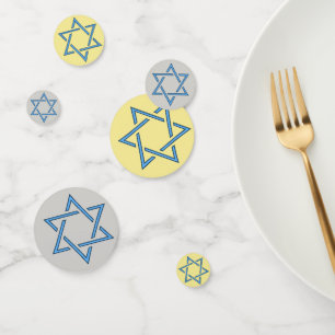 Table de design Blue Jewish Stars Confetti