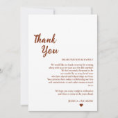 Table de devis mariage Terracotta carte de remerci (Devant)