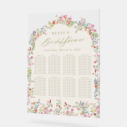 table de douche à ressort fleurie (Angle)