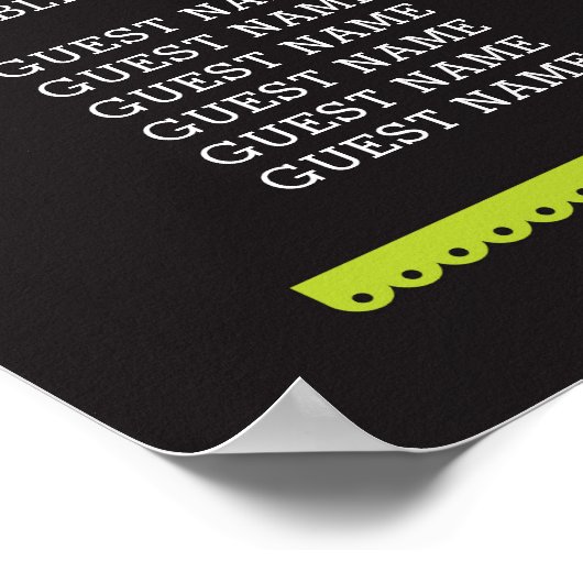 Table de fiesta Mariage Jour Poster Plan de siège (Coin)