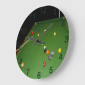 Table De Huit Avec Boules Et Cue, Horloge Mur (Angle)