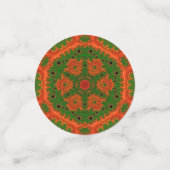 Table de kaléidoscope orange et vert Confetti (Petit recto)