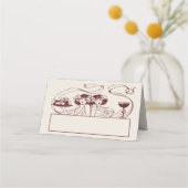 Table de Mariage de cartes de nom Vintage (Dos)