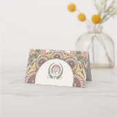 Table de Mariage de cartes de nom Vintage (Dos)