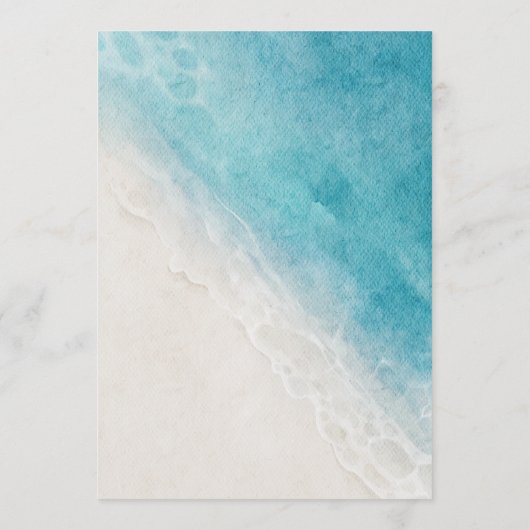 Table de mariage de plage 5x7" Carte Menu plat (Dos)