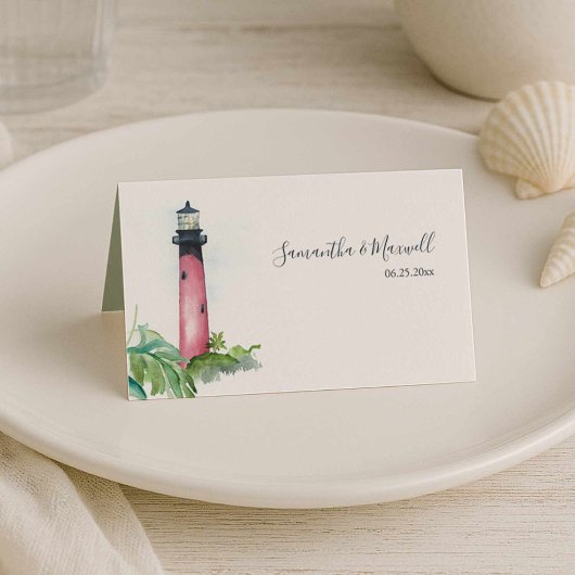 Table de mariage Lighthouse Beach Cartes de place