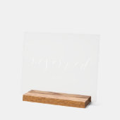 Table de mariage réservée avec calligraphie blanch (Angle)