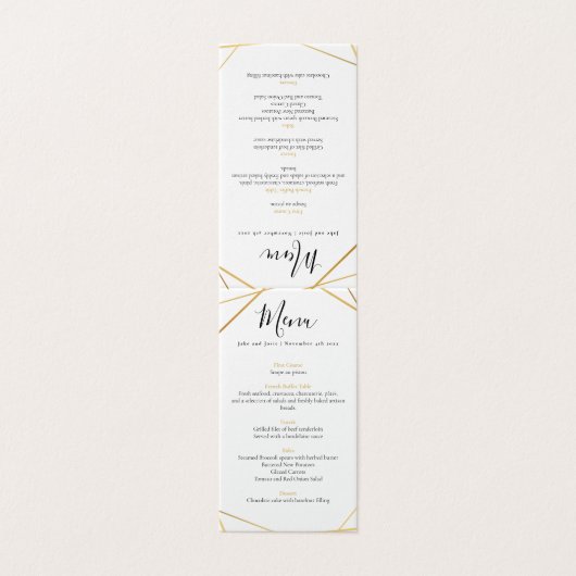 Table de menu de réception de mariage géométrique (Outside Unfolded)