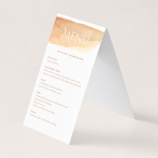 Table de menu élégante de la réception de mariage (Front)