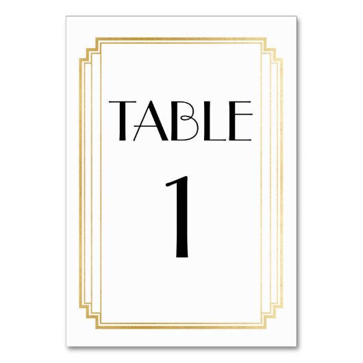 Table de numéro Art Déco or et blanc Mariage (Par défaut)