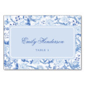 Table de numéro de siège en bleu et blanc élégant (Devant)