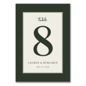 Table de Numéro Vert Élégant (Dos)